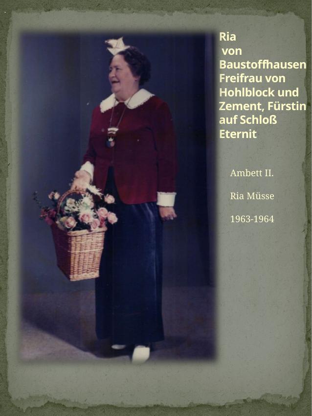 Historisches Chronikbild: Ria Müsse, Ambett II, 1963–1964