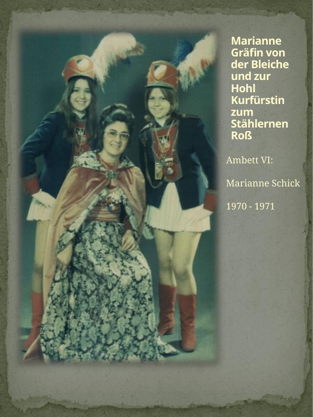 Historisches Chronikbild: Marianne Schick, Ambett VI, 1970–1971