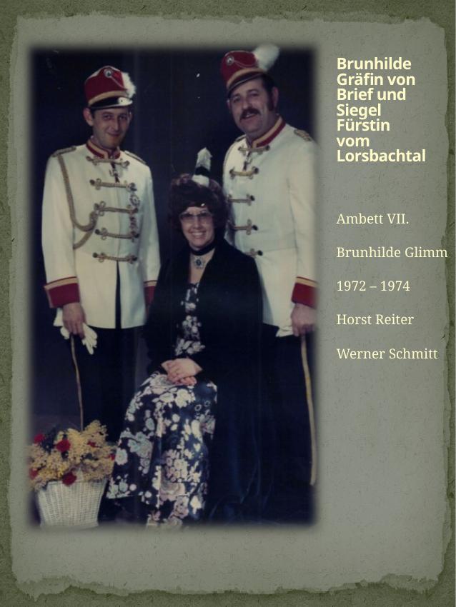 Historisches Chronikbild: Brunhilde Glimm, Ambett VII, 1972–1974