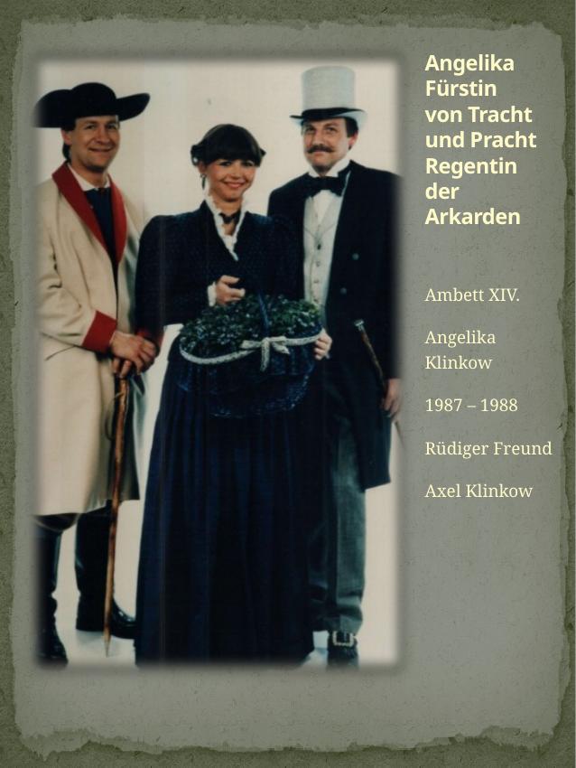 Historisches Chronikbild: Angelika Klinkow, Ambett XIV, 1987–1988