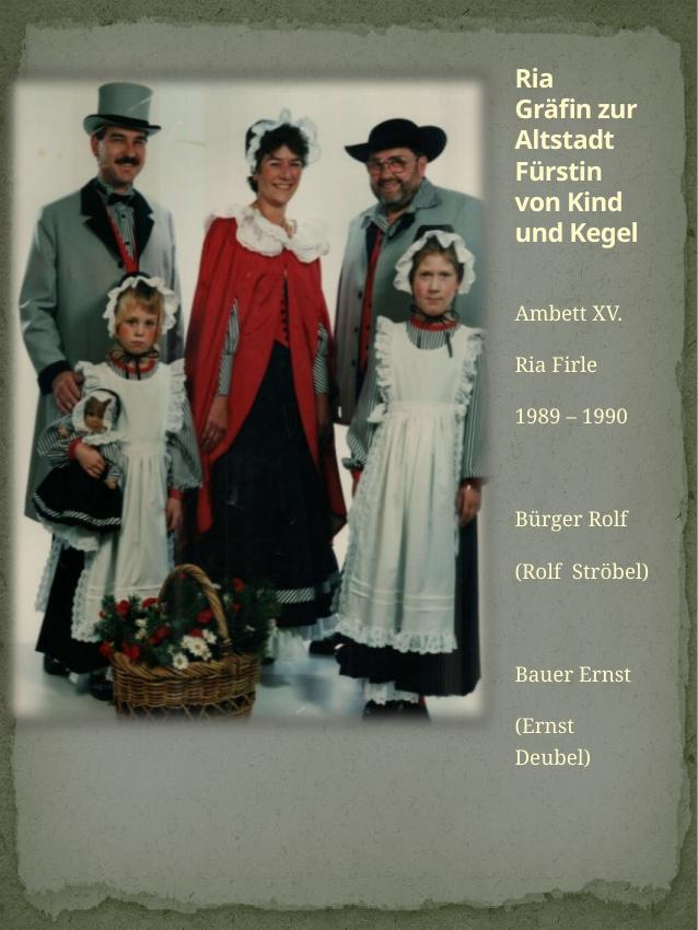 Historisches Chronikbild: Ria Firle, Ambett XV, 1989–1990