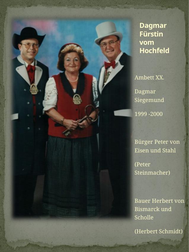 Historisches Chronikbild: Dagmar Siegemund, Ambett XX, 1999–2000