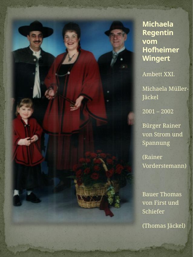Historisches Chronikbild: Michaela Müller-Jäckel, Ambett XXI, 2001–2002