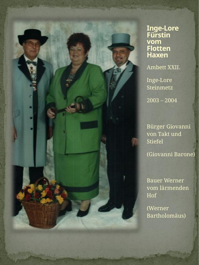 Historisches Chronikbild: Inge-Lore Steinmetz, Ambett XXII, 2003–2004