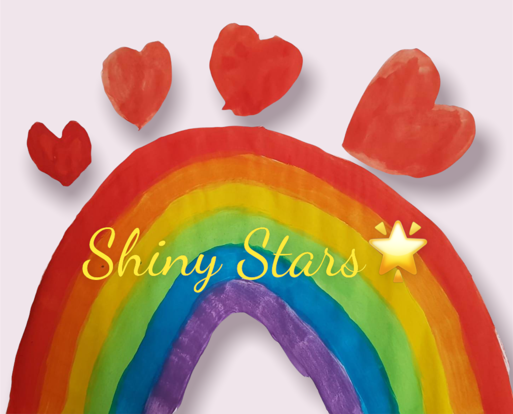 Shiny Stars Regenbogen mit Herzen